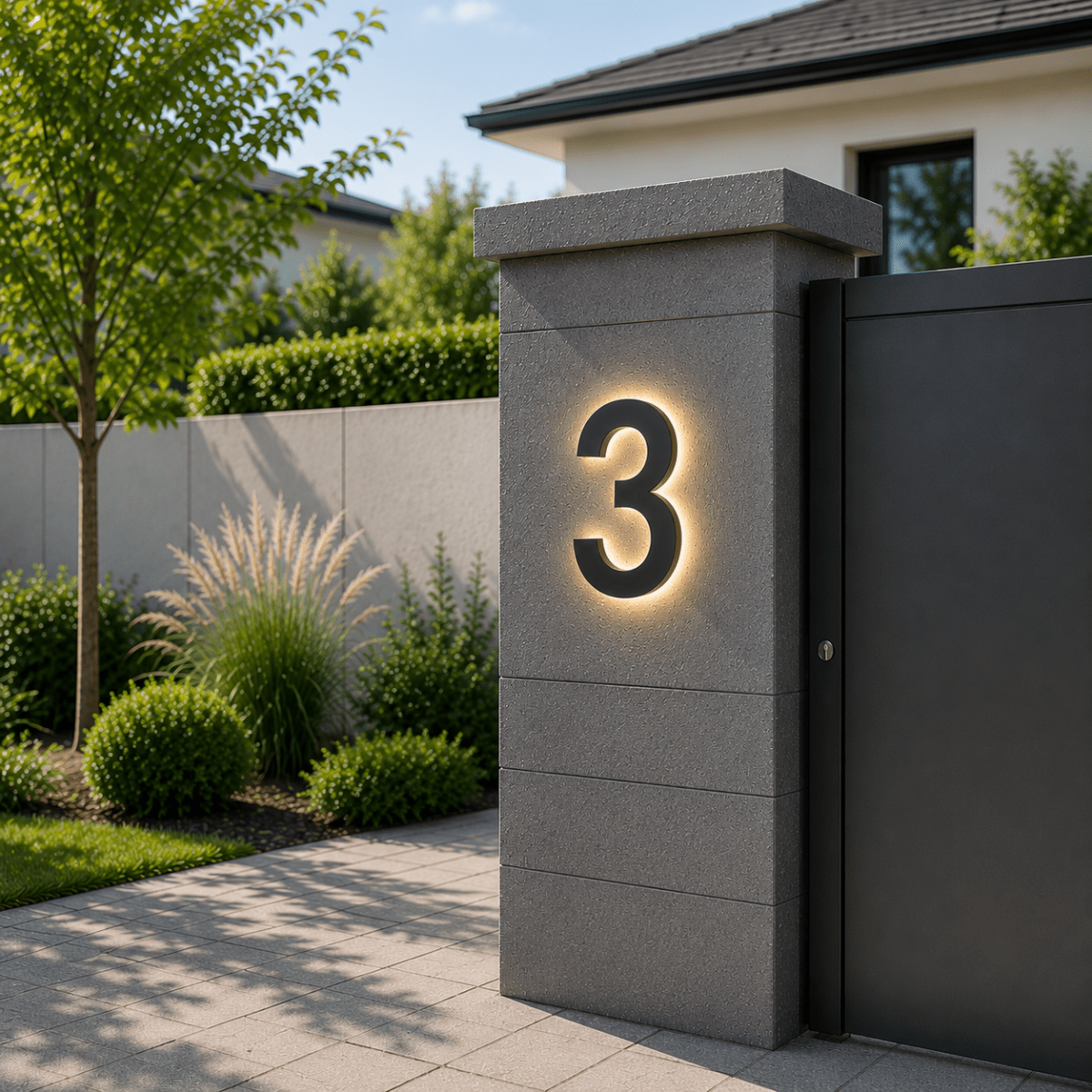 Modern Customizable LED House Numbers
