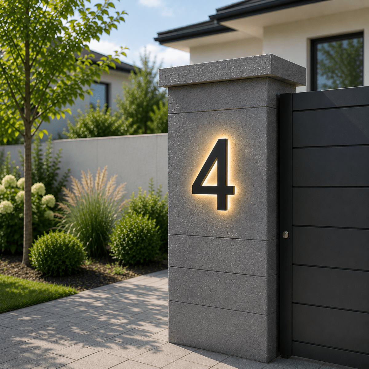Modern Customizable LED House Numbers