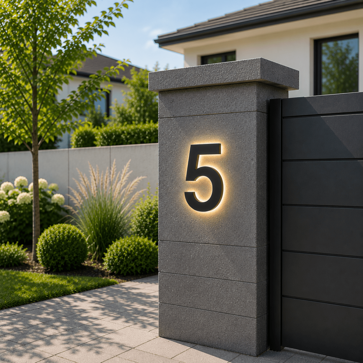Modern Customizable LED House Numbers