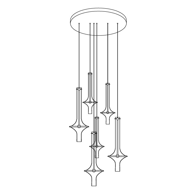 Modern LED Pendant Lamp Made of Glass and Iron – Adjustable Color Temperature, Ideal for Kitchen and Dining Room