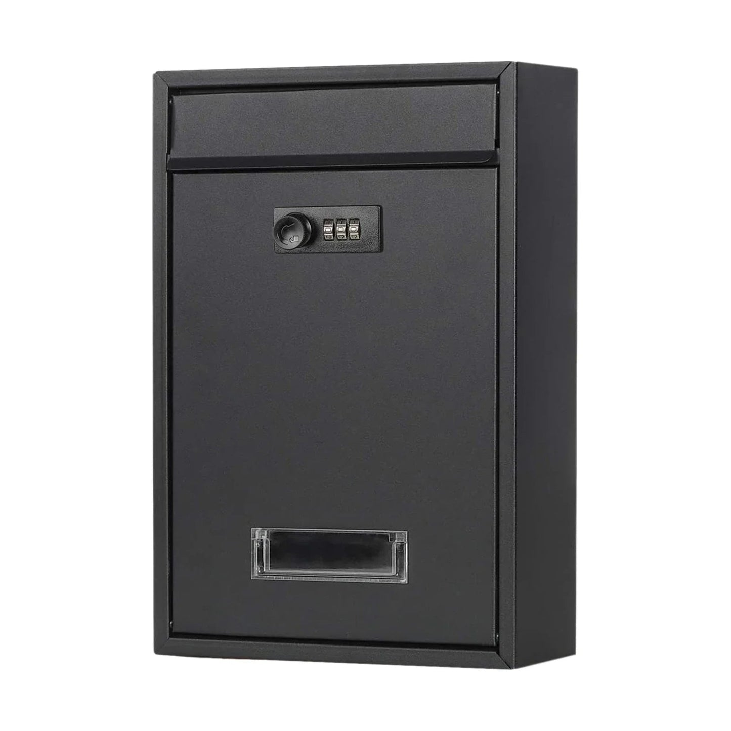 Modern Mailbox with Combination Lock – Black Mailbox for Correspondence and Small Packages