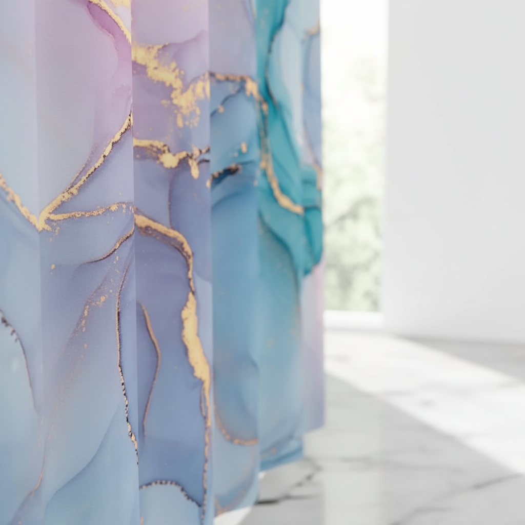 Modern Marbled Shower Curtain