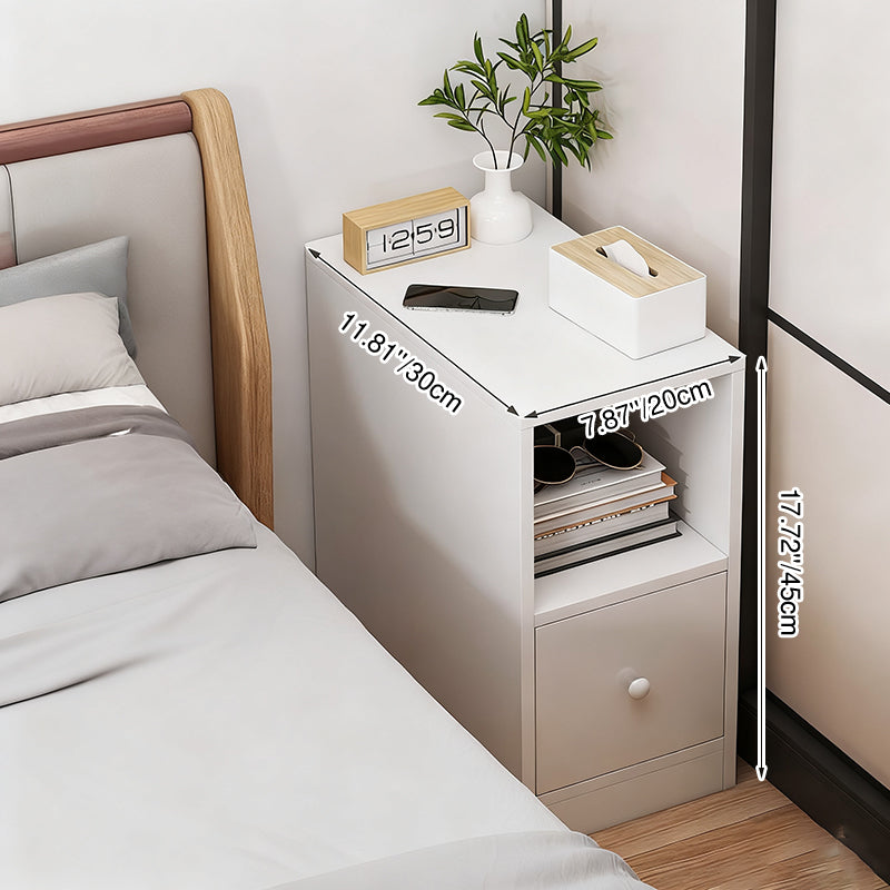 Modern Minimalist Rectangular MDF 1-Drawer Bedroom Nightstand