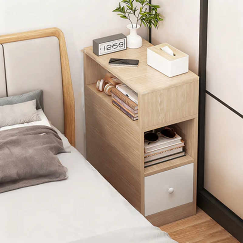 Modern Minimalist Rectangular MDF 1-Drawer Bedroom Nightstand