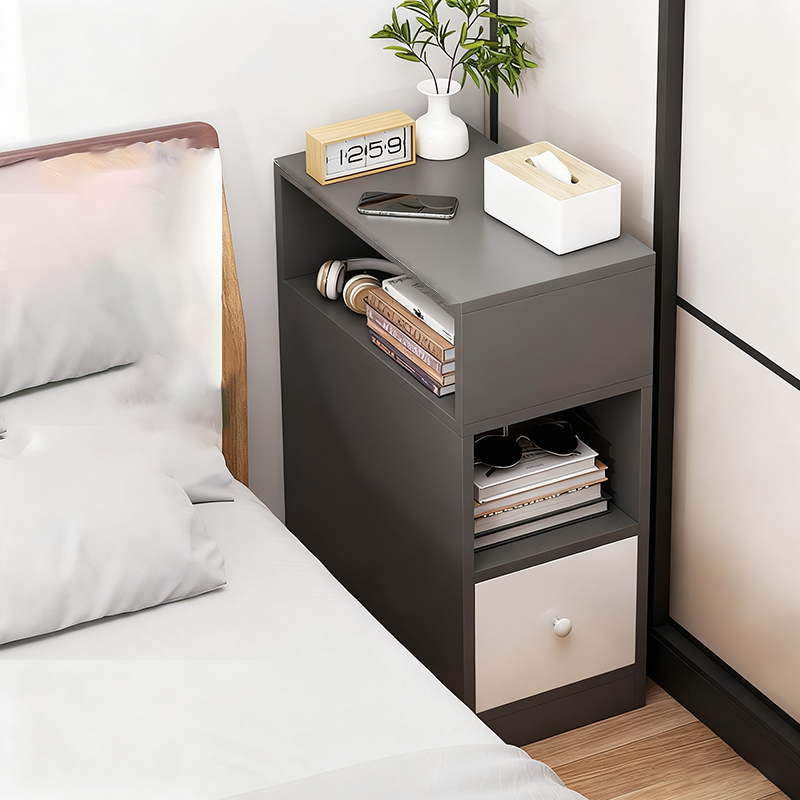 Modern Minimalist Rectangular MDF 1-Drawer Bedroom Nightstand