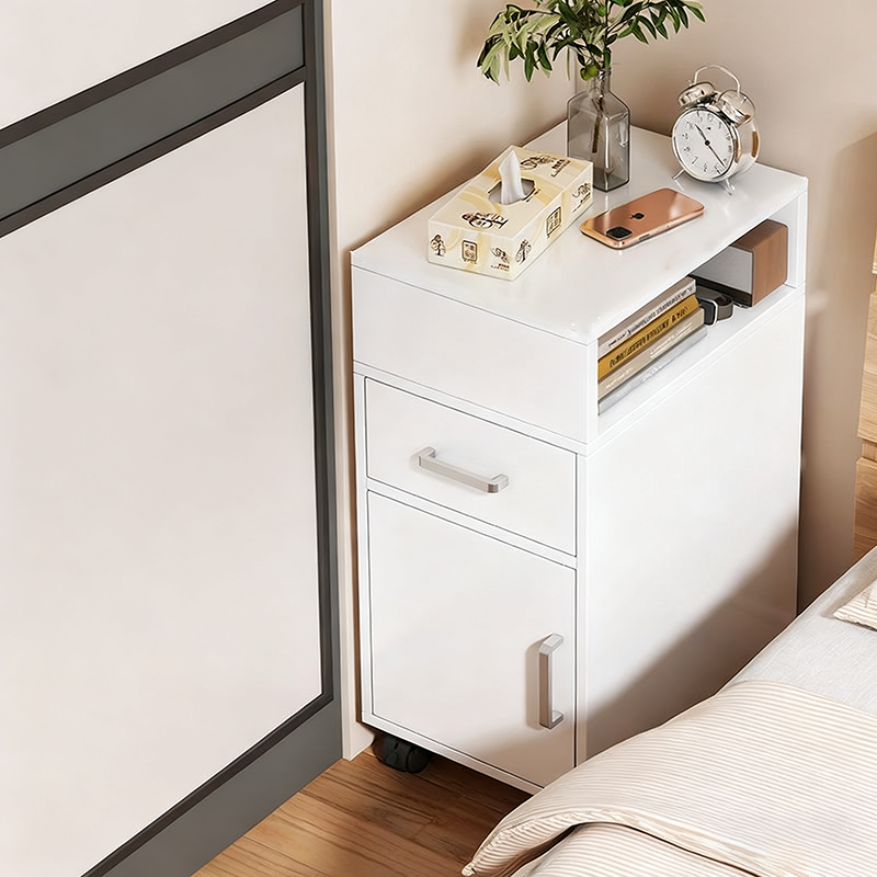 Modern Minimalist Rectangular MDF 1-Drawer Bedroom Nightstand