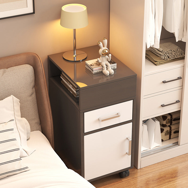Modern Minimalist Rectangular MDF 1-Drawer Bedroom Nightstand