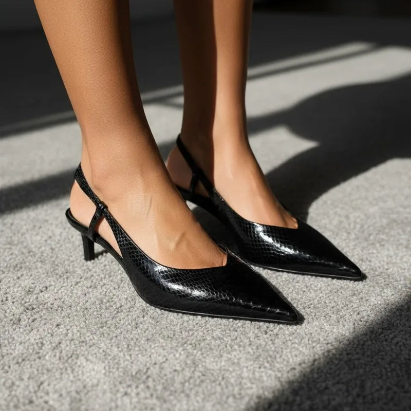 Image of Monica | Women's Pointed Toe Slingback Heels