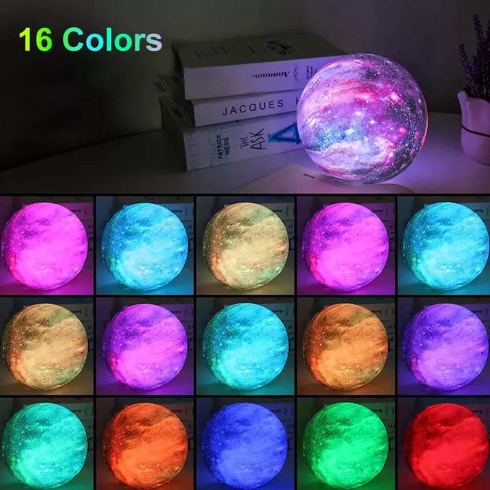 Moon Lamp - 16 Colors - LED - with Touch Function and Remote Control