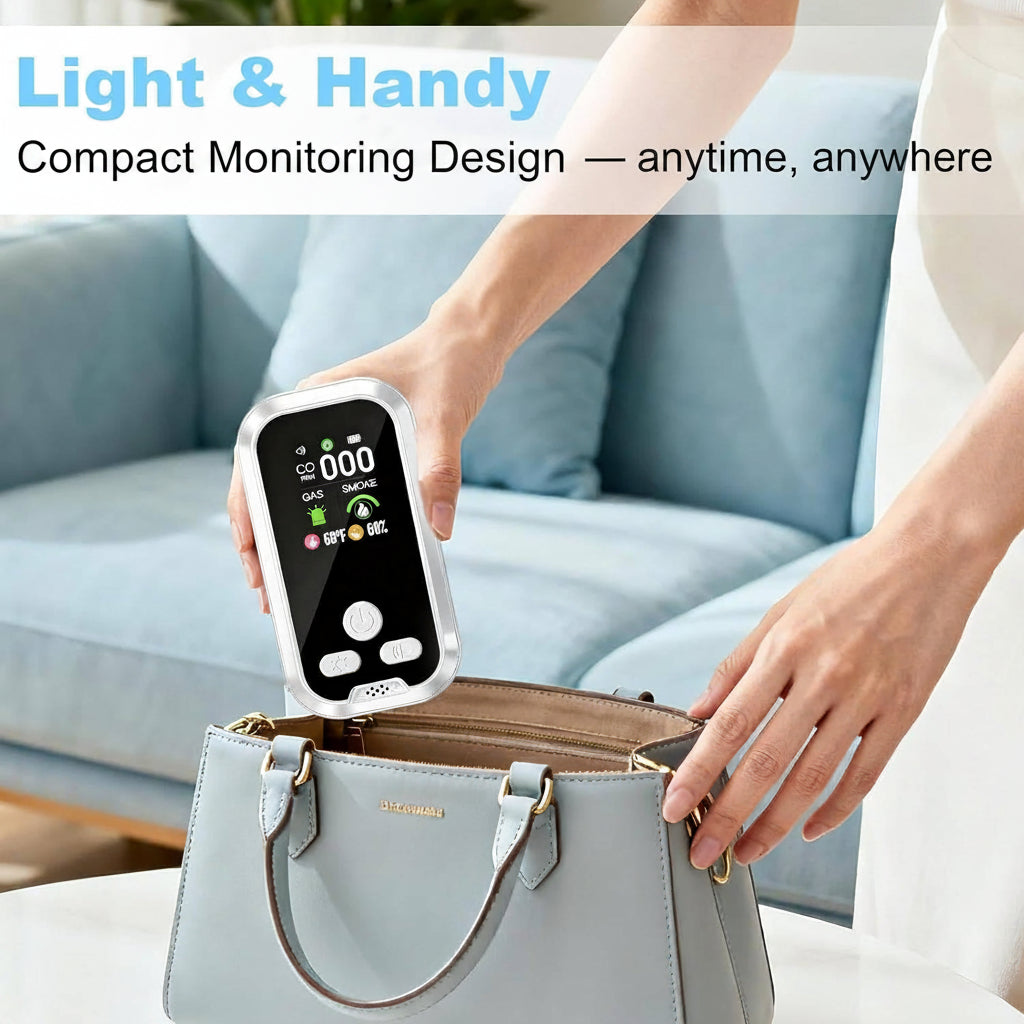 Multifunctional Gas and Smoke Monitor with LCD Display and Temperature and Humidity Readings