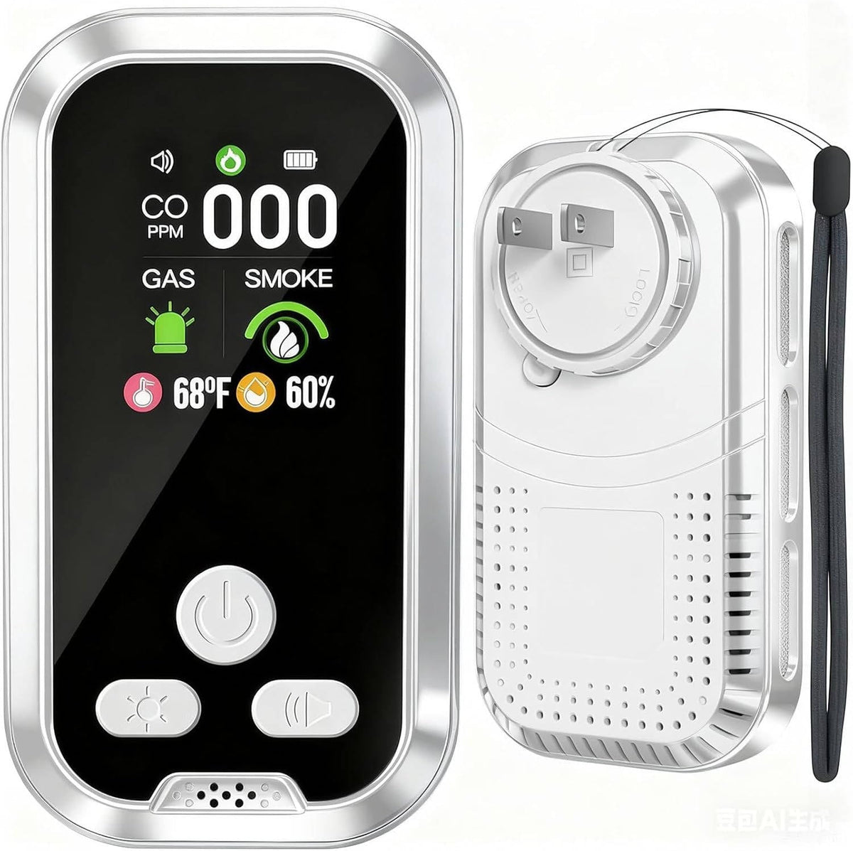 Multifunctional Gas and Smoke Monitor with LCD Display and Temperature and Humidity Readings