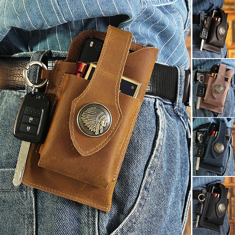 Multifunctional Leather Phone Holster