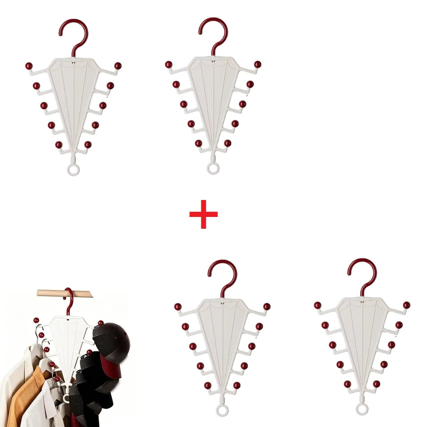 Multifunctional Umbrella-Shaped Hanger Set