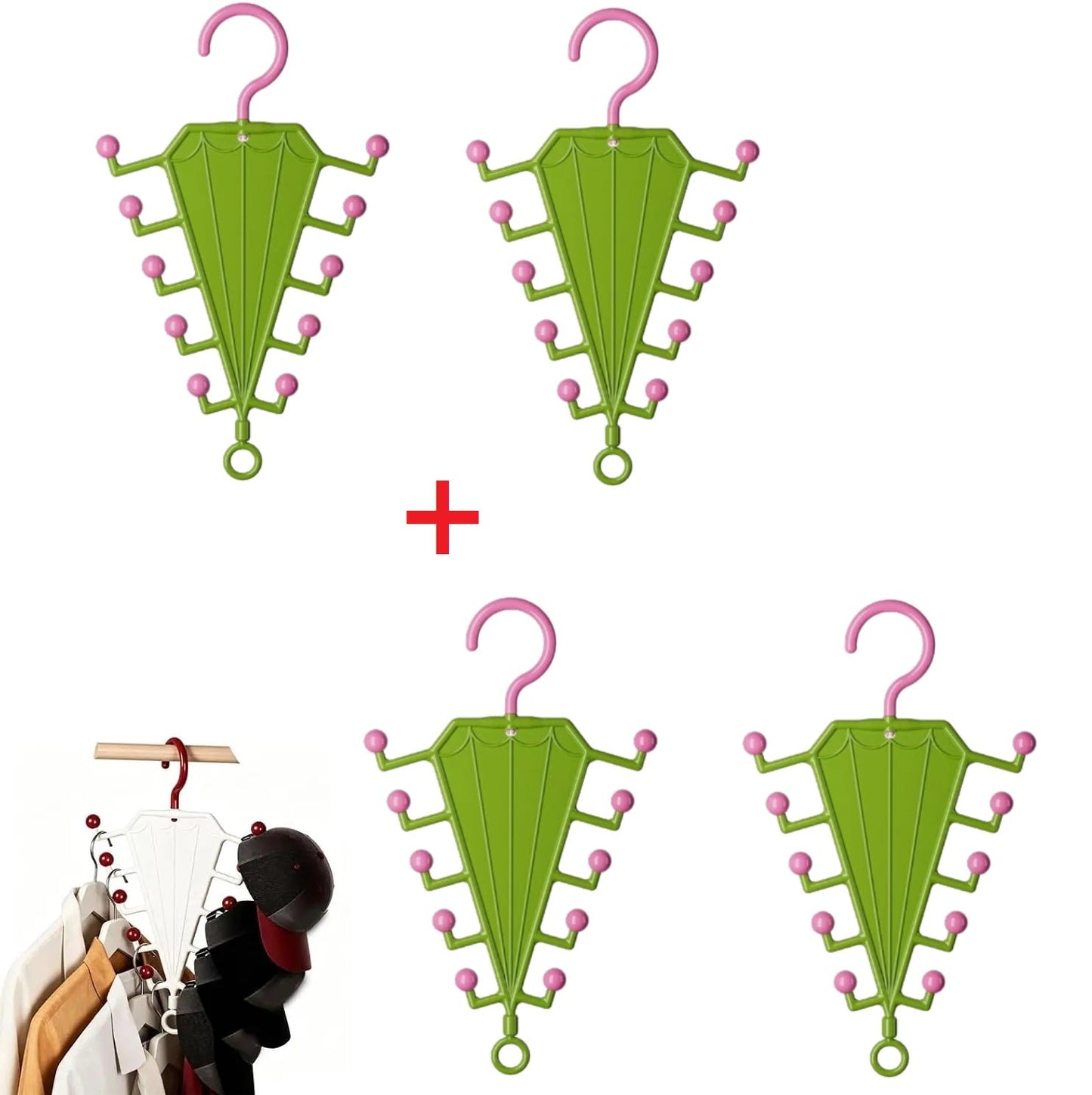 Multifunctional Umbrella-Shaped Hanger Set