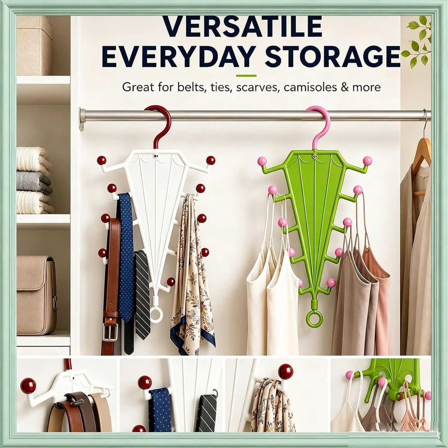 Multifunctional Umbrella-Shaped Hanger Set