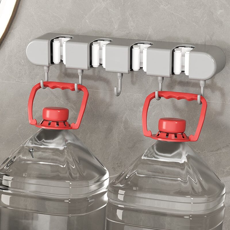Multifunctional Wall-Mounted Mop & Broom Holder with Hooks