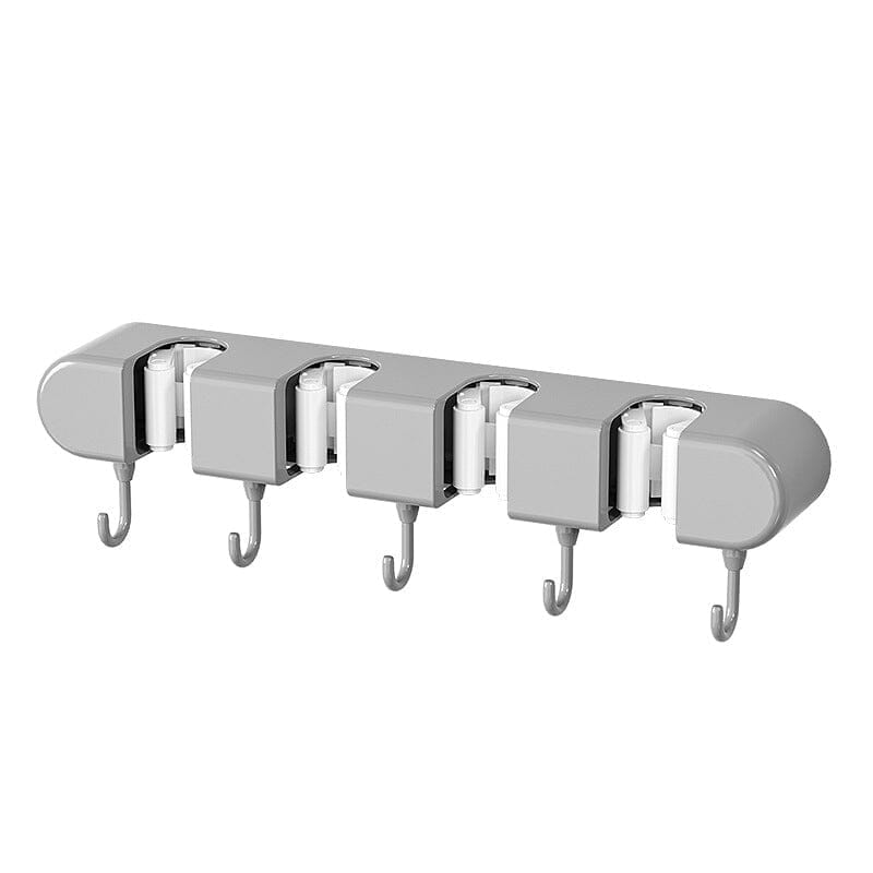 Multifunctional Wall-Mounted Mop & Broom Holder with Hooks
