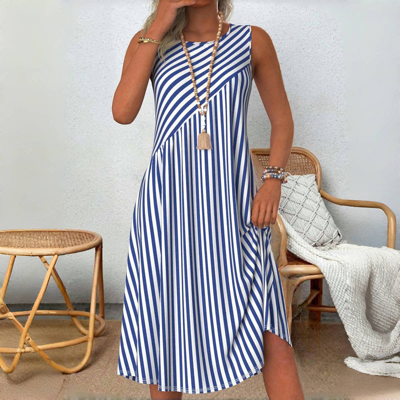 Image of Nancy | Women's Sleeveless A-Line Midi Dress