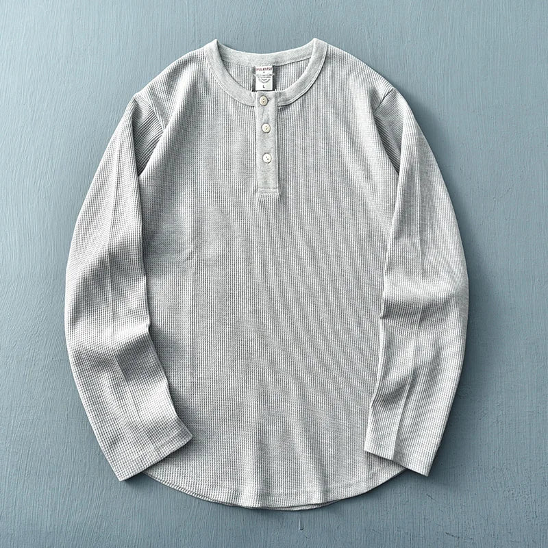 Image of Nathan | Men's Long Sleeve Henley T-Shirt