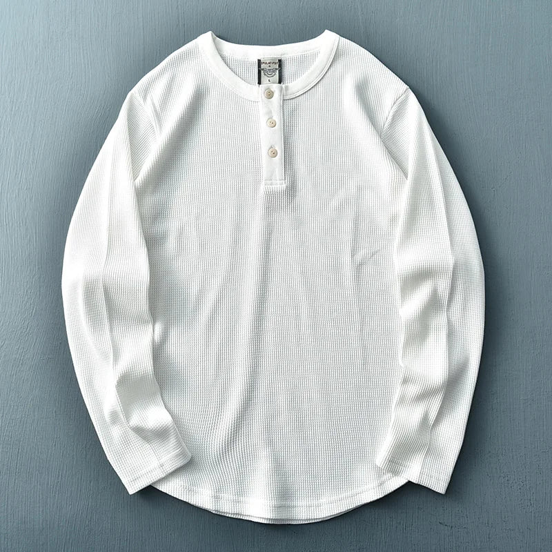 Image of Nathan | Men's Long Sleeve Henley T-Shirt