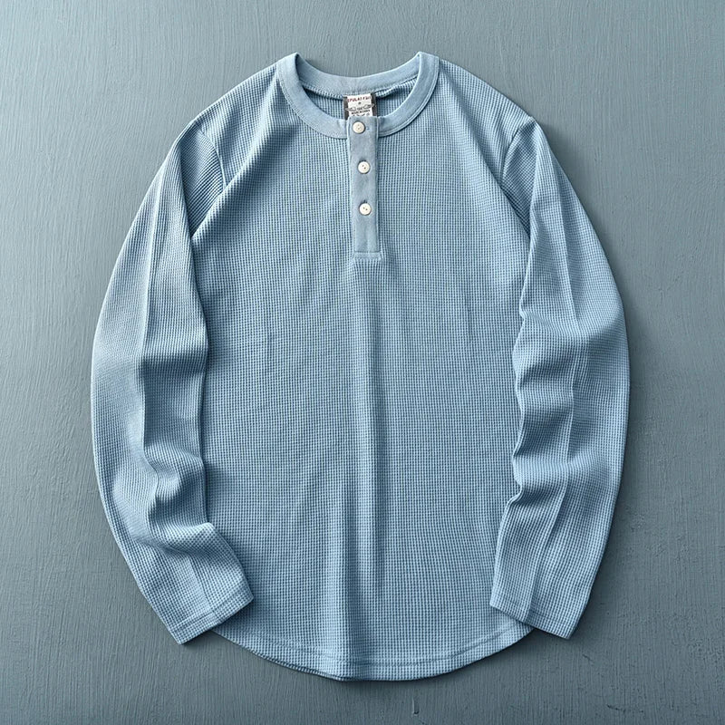 Image of Nathan | Men's Long Sleeve Henley T-Shirt