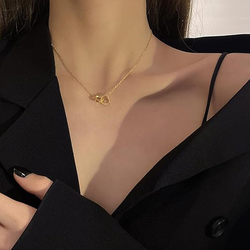 Necklace for Women with Two Hearts