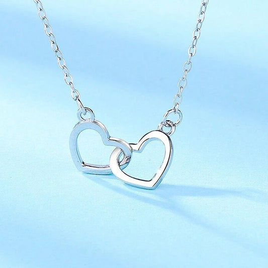 Necklace for Women with Two Hearts