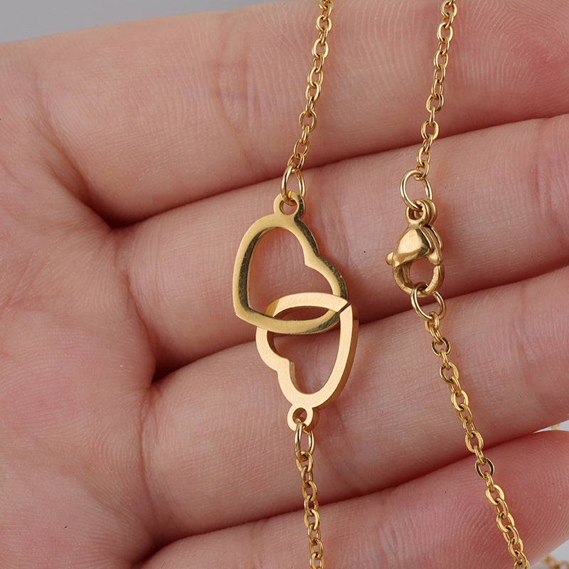 Necklace for Women with Two Hearts