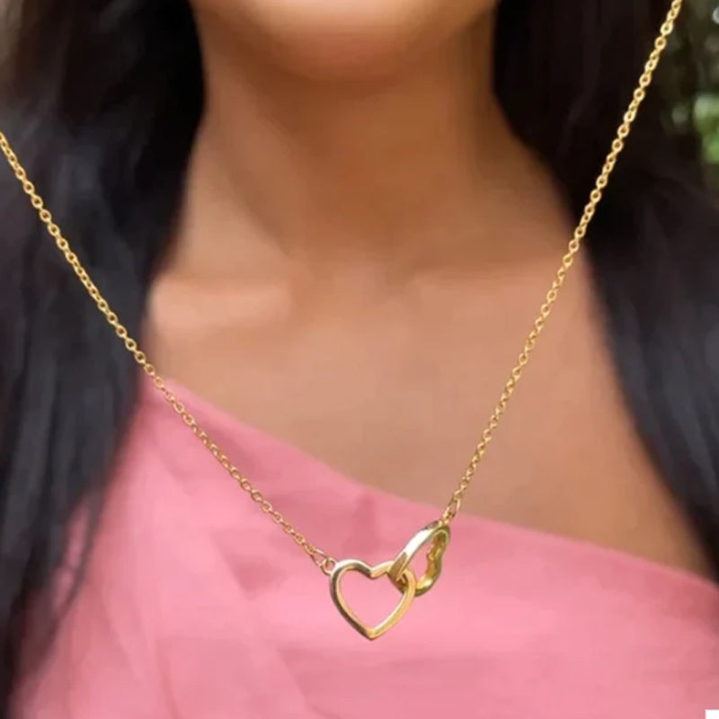 Necklace for Women with Two Hearts