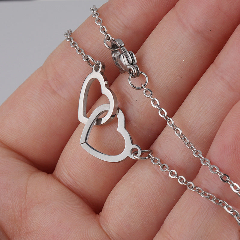 Necklace for Women with Two Hearts
