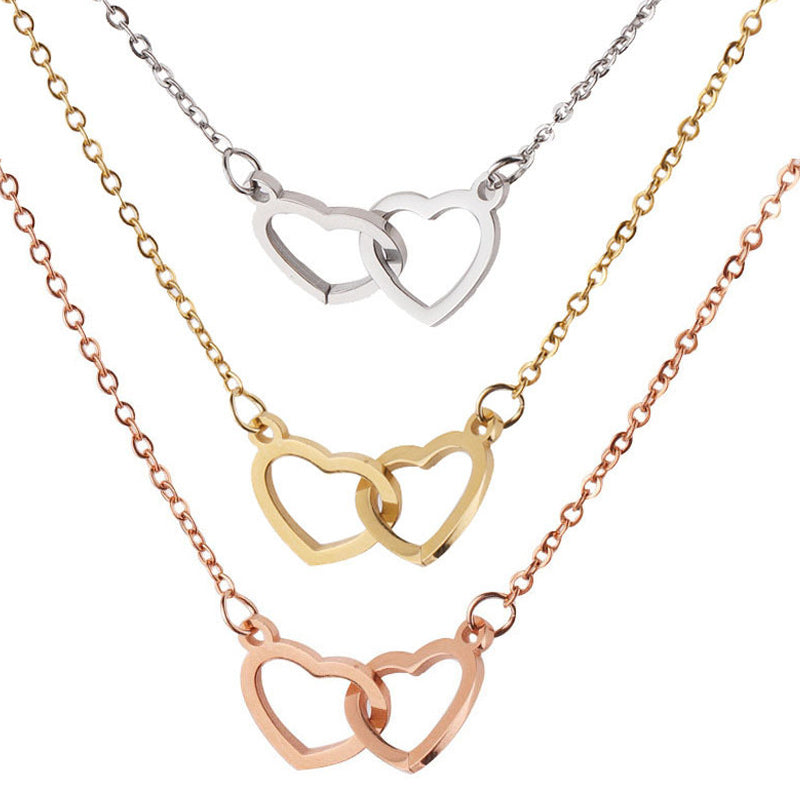 Necklace for Women with Two Hearts