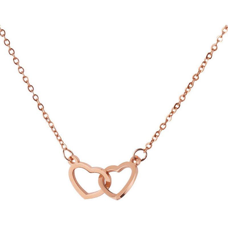 Necklace for Women with Two Hearts