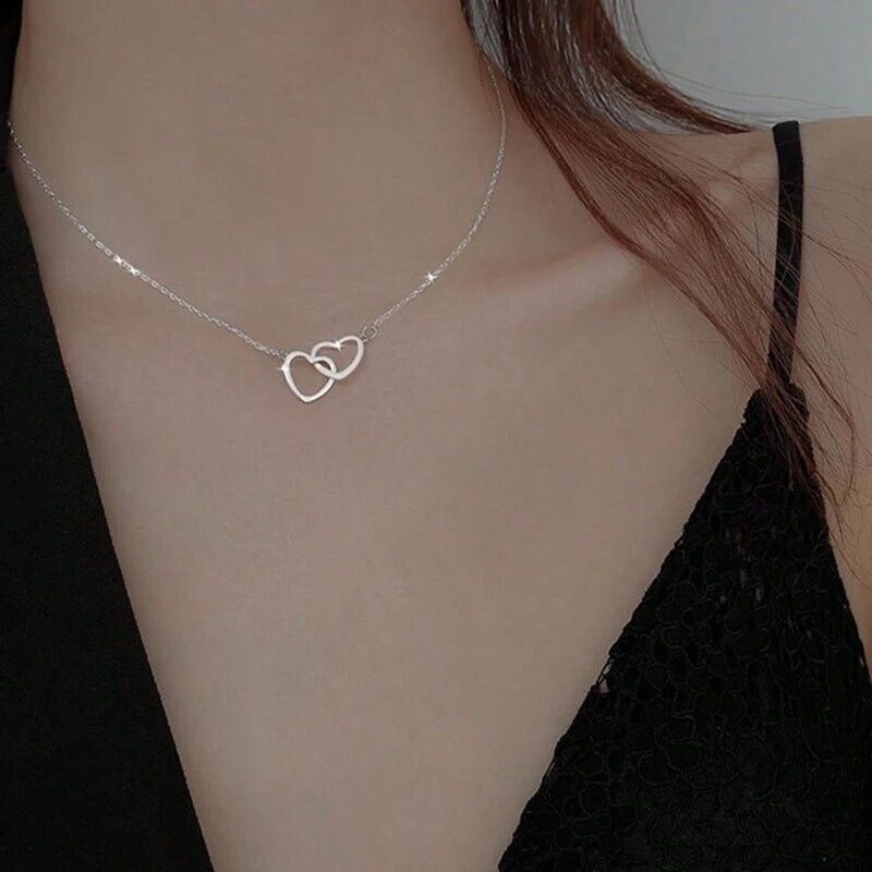 Necklace for Women with Two Hearts