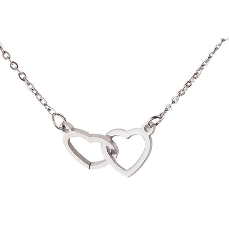 Necklace for Women with Two Hearts