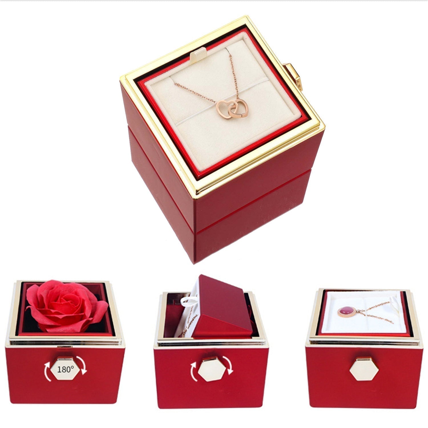 Necklace for Women with Two Hearts