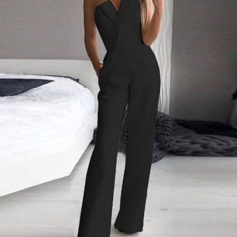 Image of Nell | Women's Strapless Wide Leg Jumpsuit
