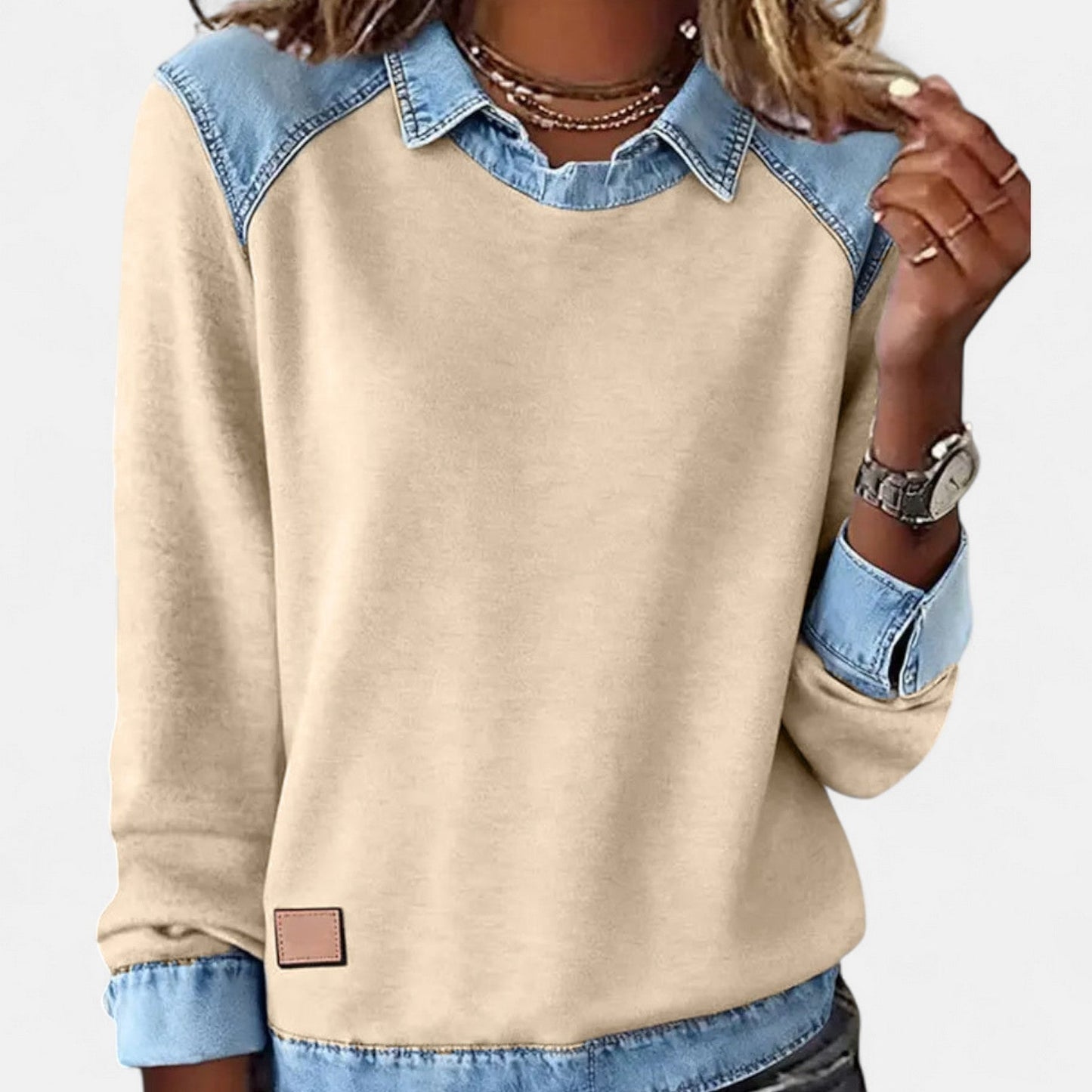Image of Nicole | Women's Long Sleeve Color Block Sweater