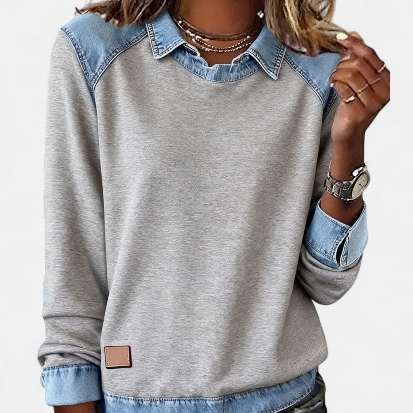 Image of Nicole | Women's Long Sleeve Color Block Sweater