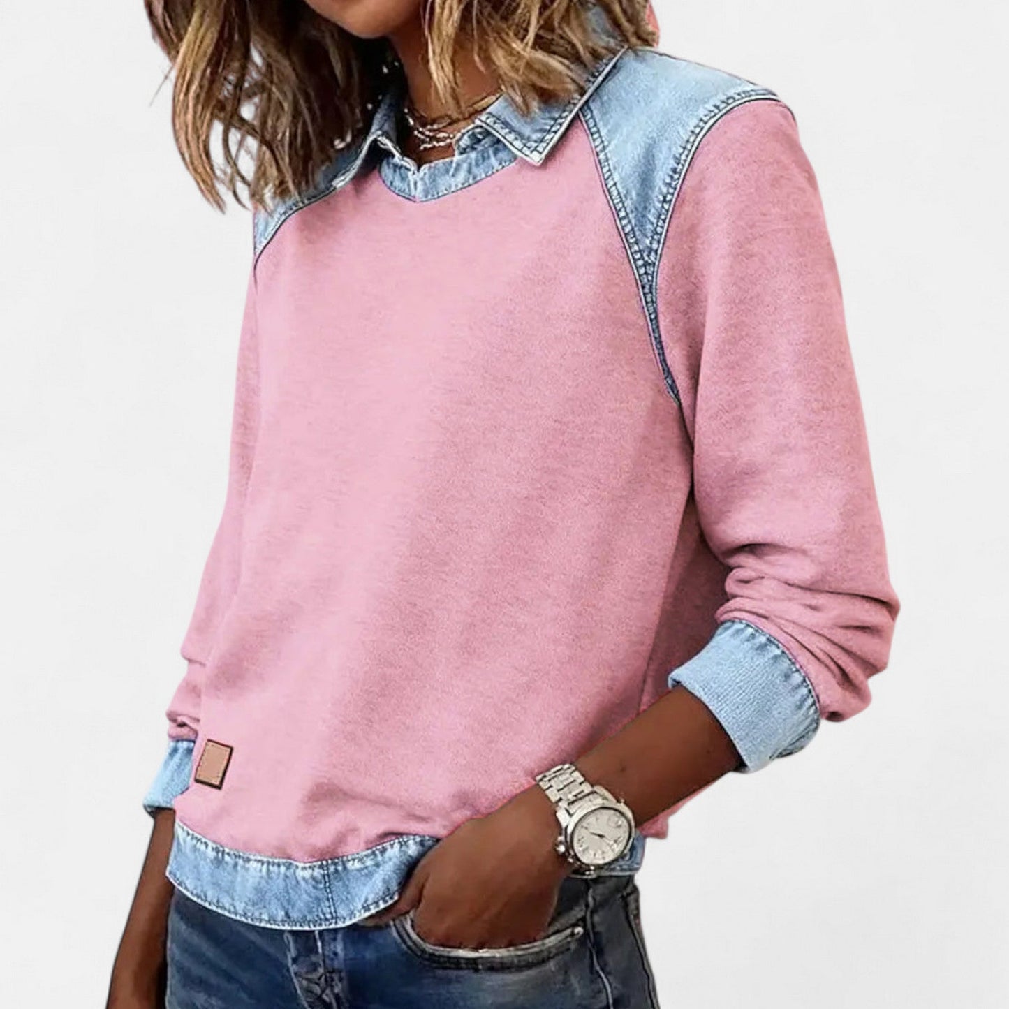 Image of Nicole | Women's Long Sleeve Color Block Sweater