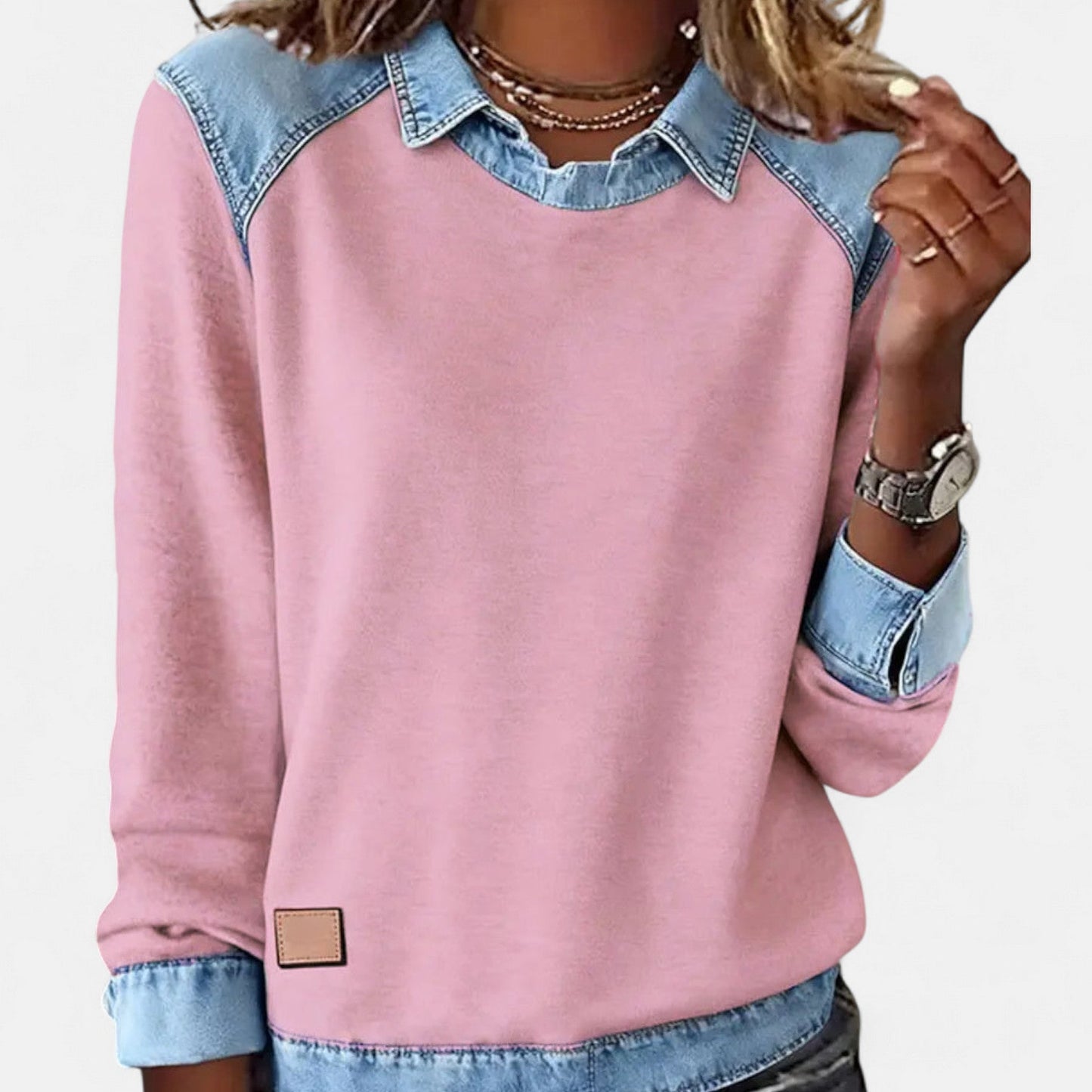 Image of Nicole | Women's Long Sleeve Color Block Sweater