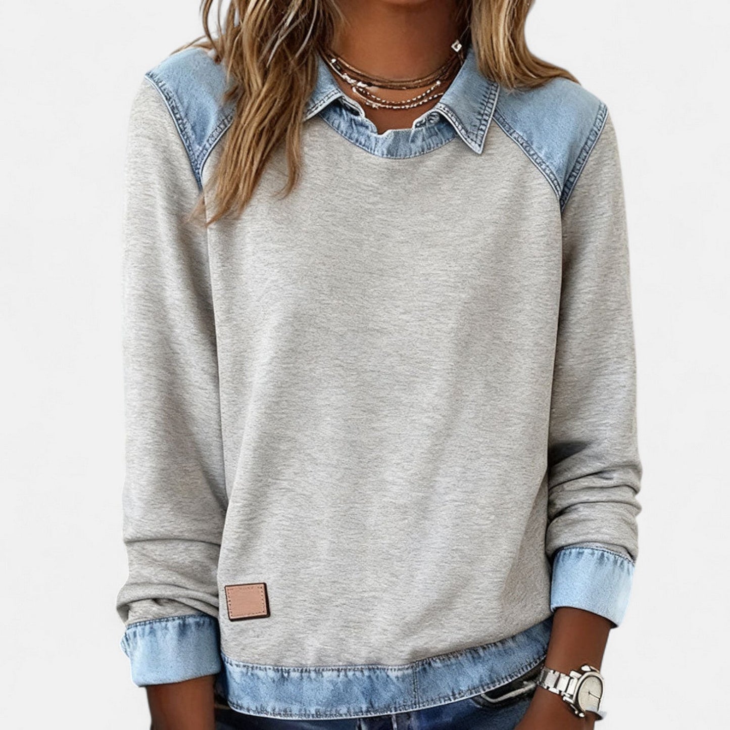 Image of Nicole | Women's Long Sleeve Color Block Sweater