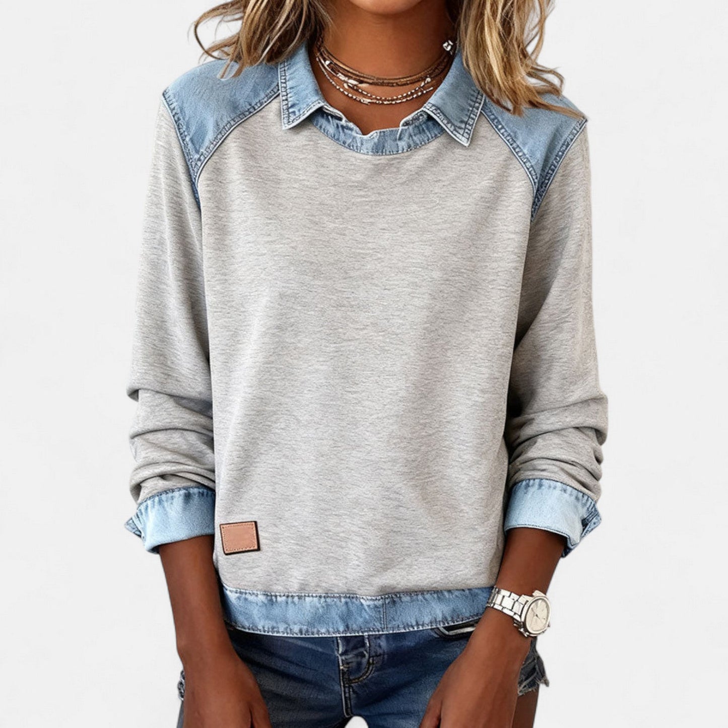 Image of Nicole | Women's Long Sleeve Color Block Sweater