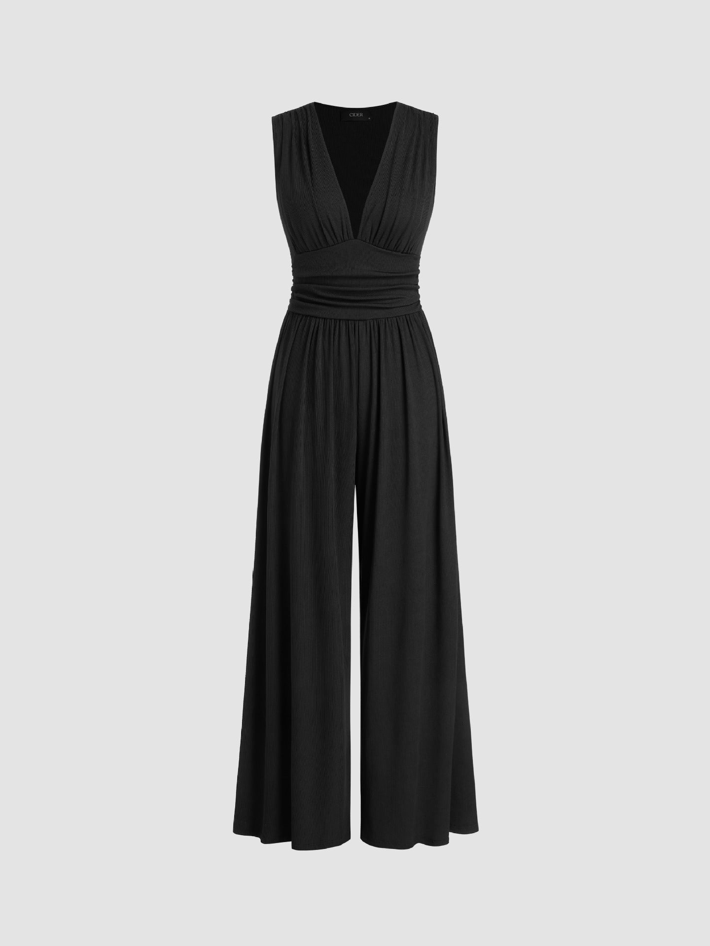 Image of Noelle | Women's V-Neck Sleeveless Wide Leg Jumpsuit