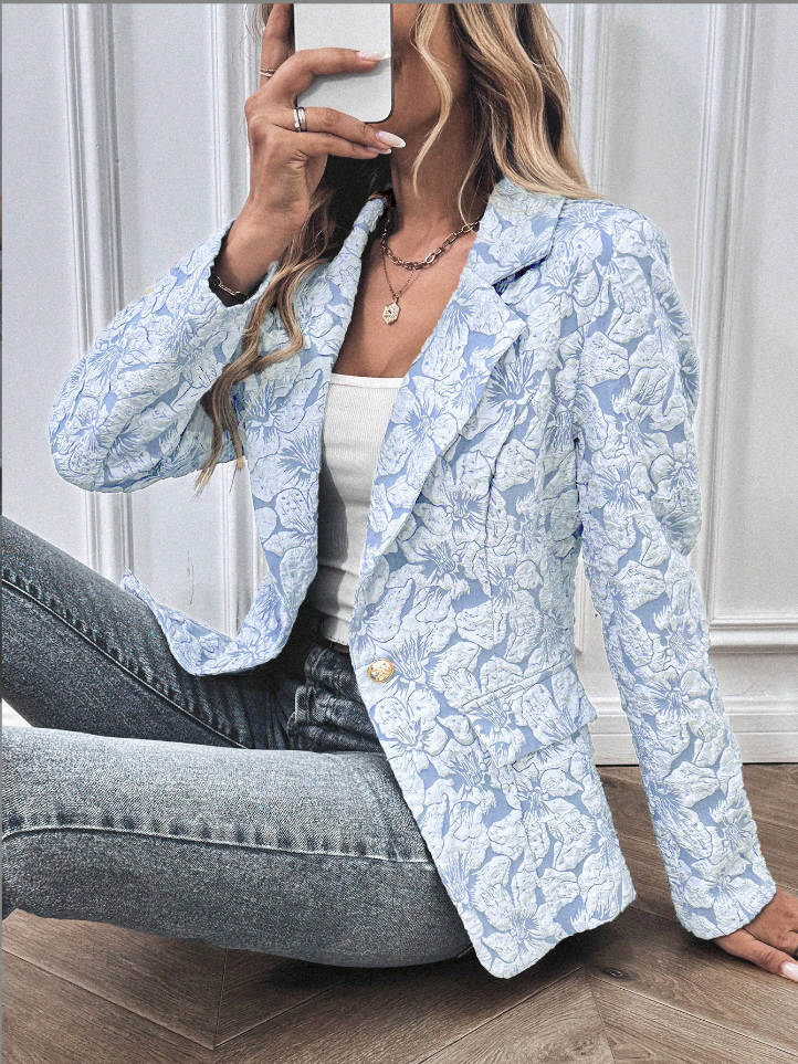 Image of Nora | Women's Floral Long Sleeve Blazer