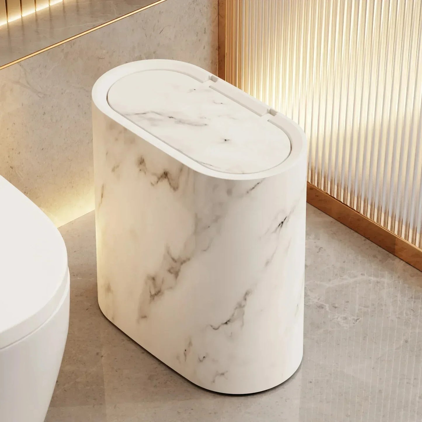 Nordic Marble Pattern Trash Can