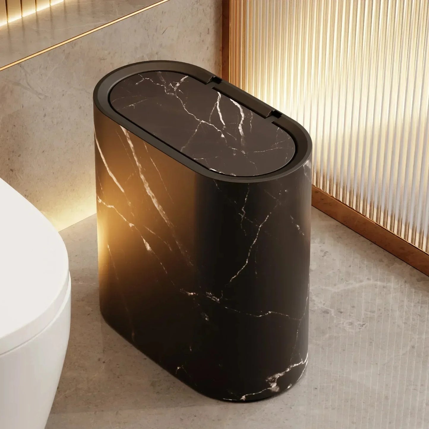 Nordic Marble Pattern Trash Can
