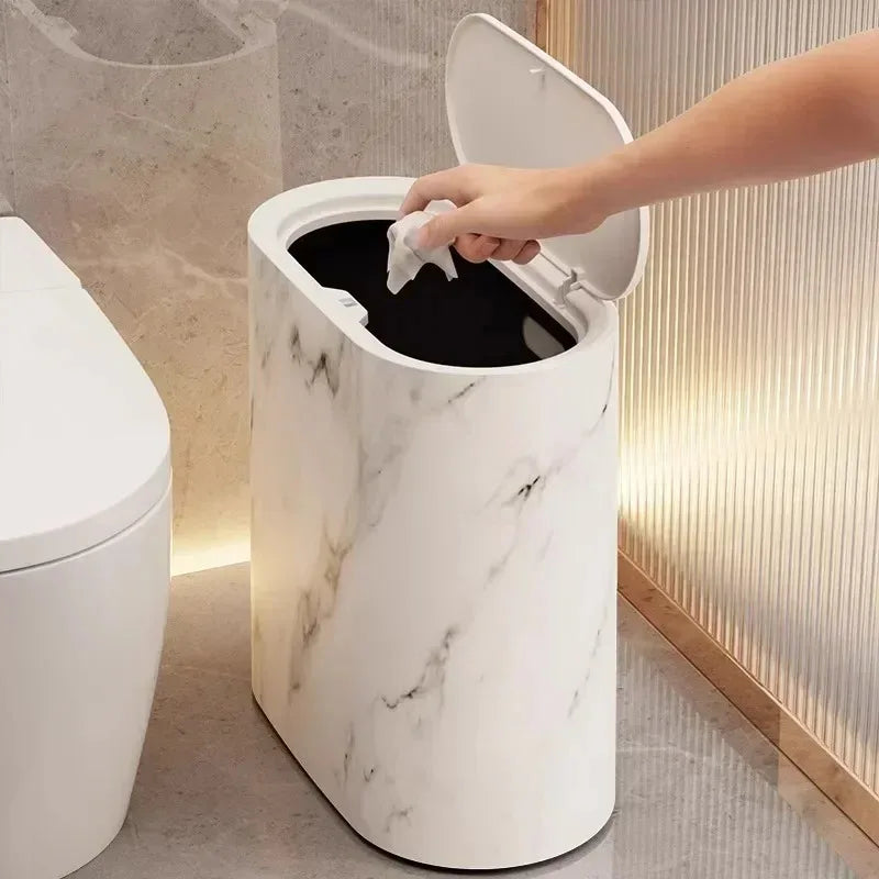 Nordic Marble Pattern Trash Can