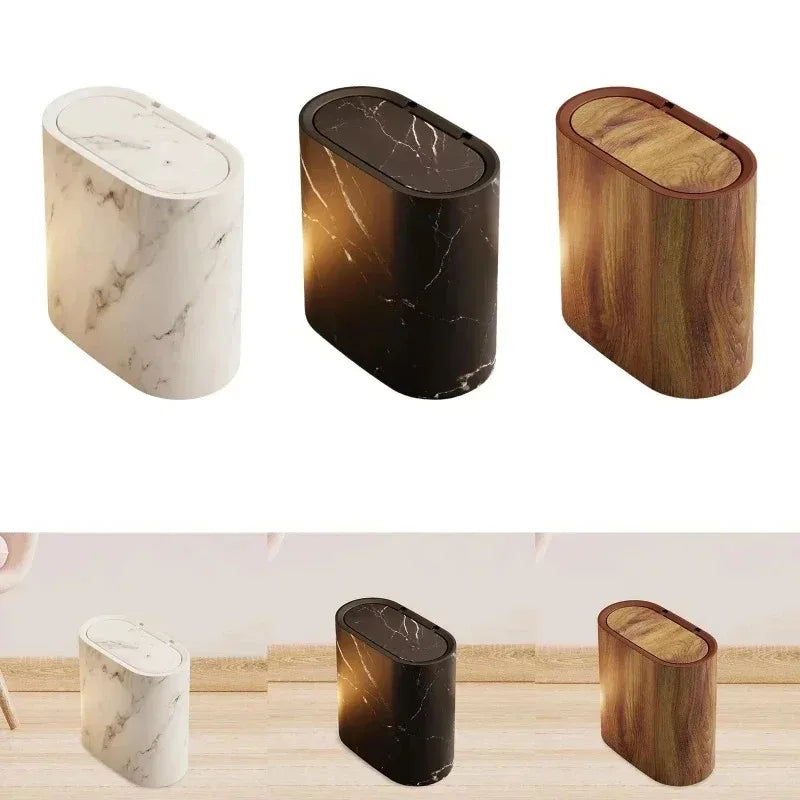 Nordic Marble Pattern Trash Can