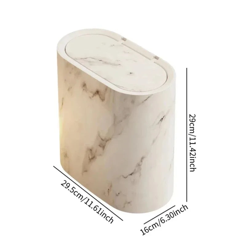 Nordic Marble Pattern Trash Can
