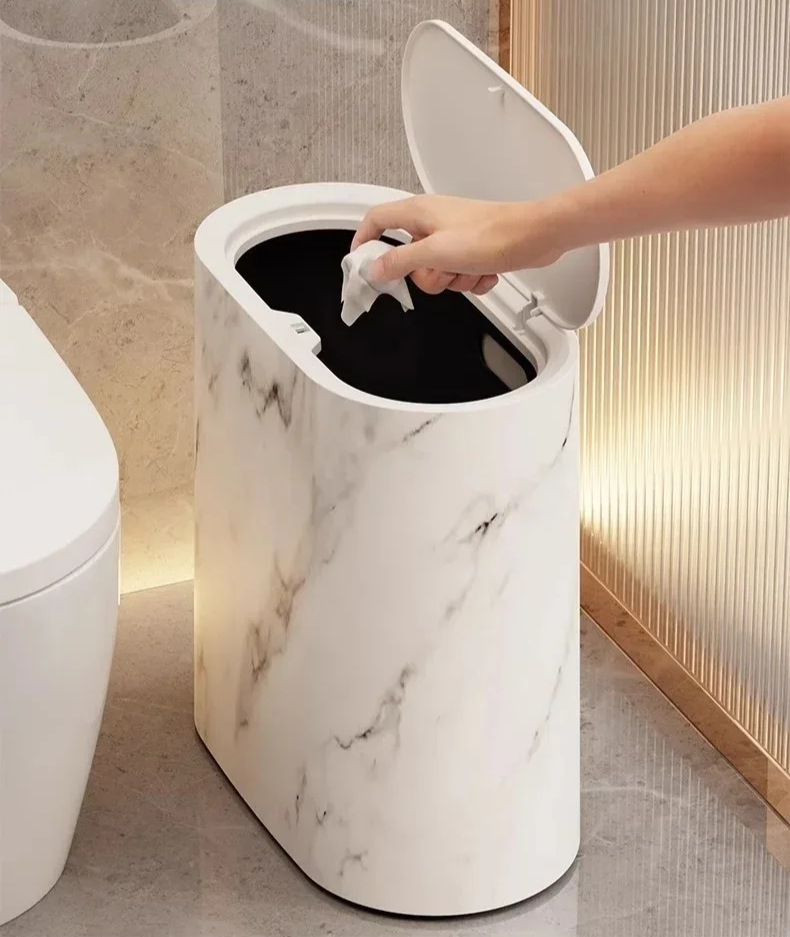 Nordic Marble Pattern Trash Can